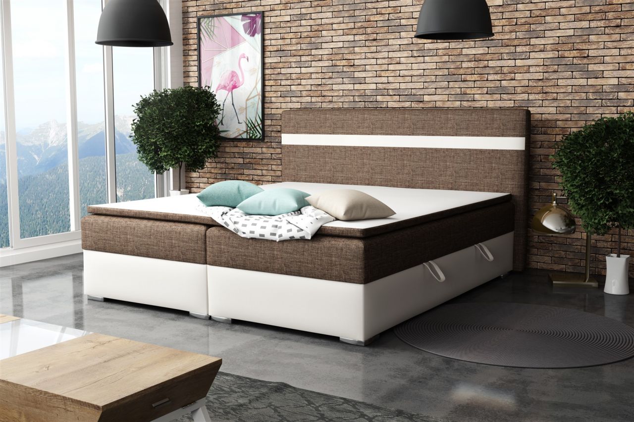 Boxspringbett Schlafzimmerbett DAWID 140x200cm inkl.Bettkasten