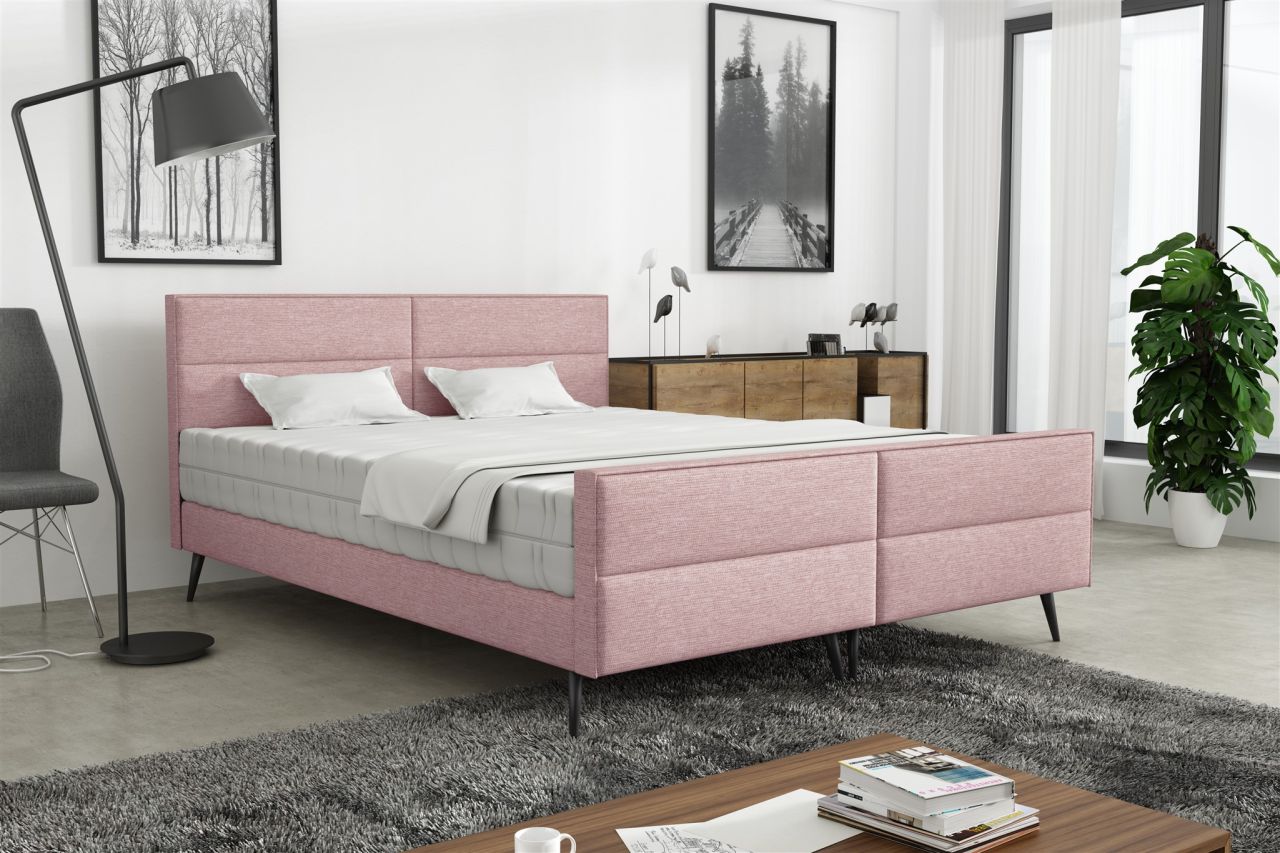Polsterbett Doppelbett CREMONA 120x200cm Komplettset Stoff Gemma Rosa