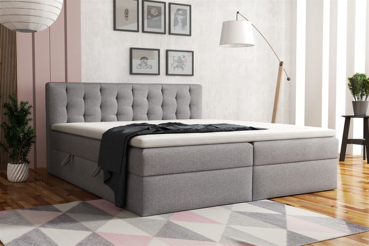 Boxspringbett Schlafzimmerbett DIAGO 140x200cm inkl.Bettkasten