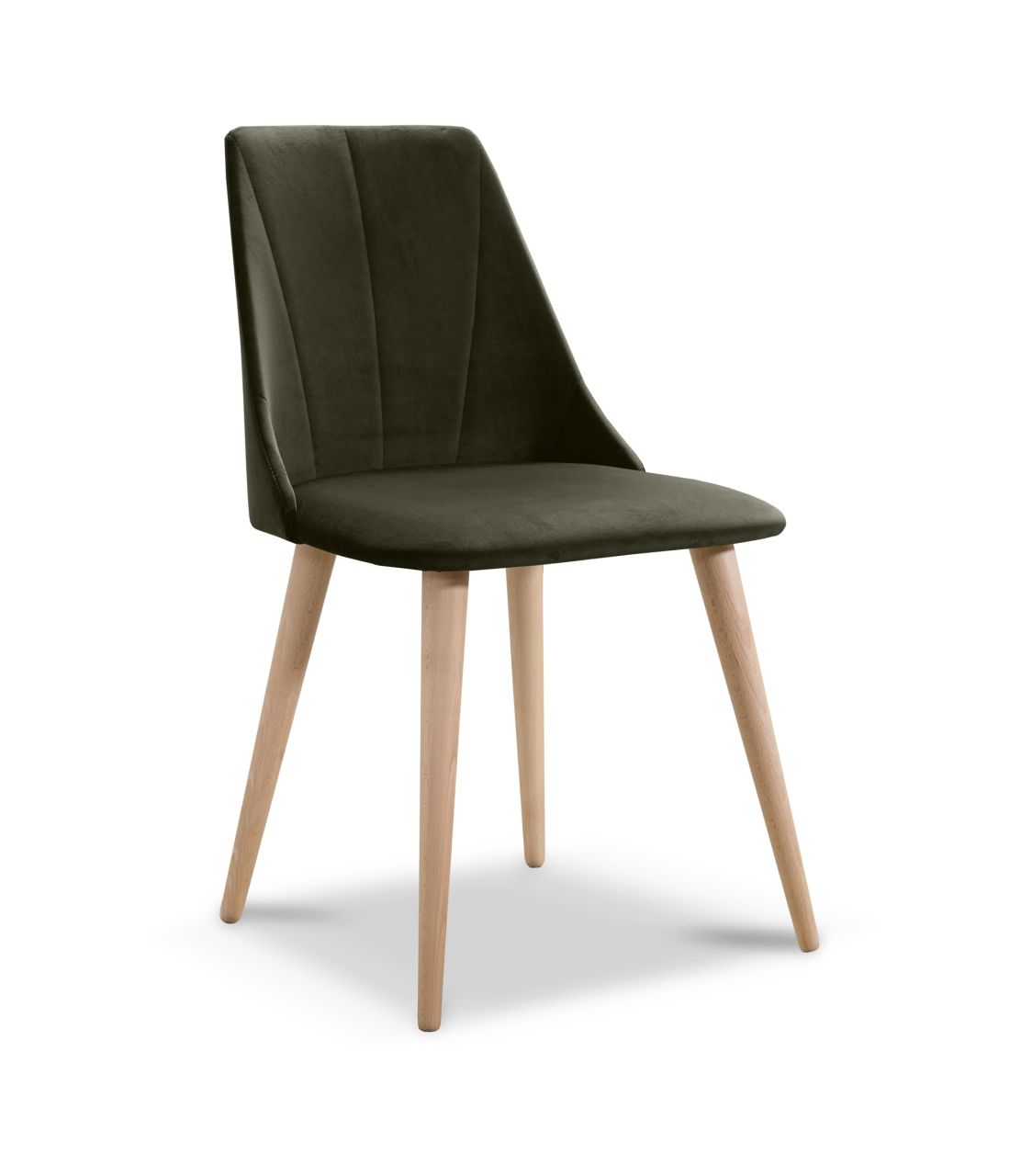 Esszimmerstühle Stuhle 2er Set CAROS Massivholz Buche Stoff Braun