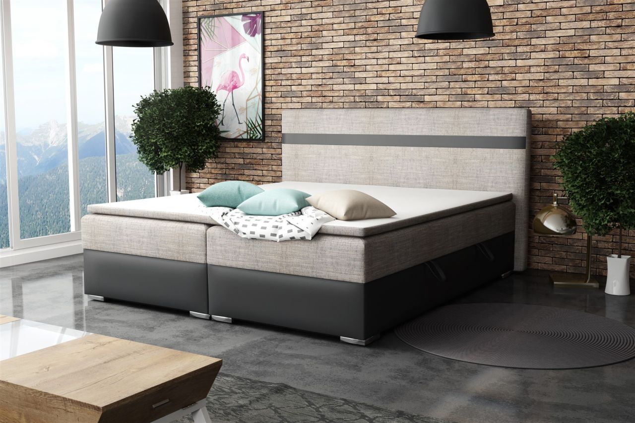 Boxspringbett Schlafzimmerbett DAWID 140x200cm inkl.Bettkasten