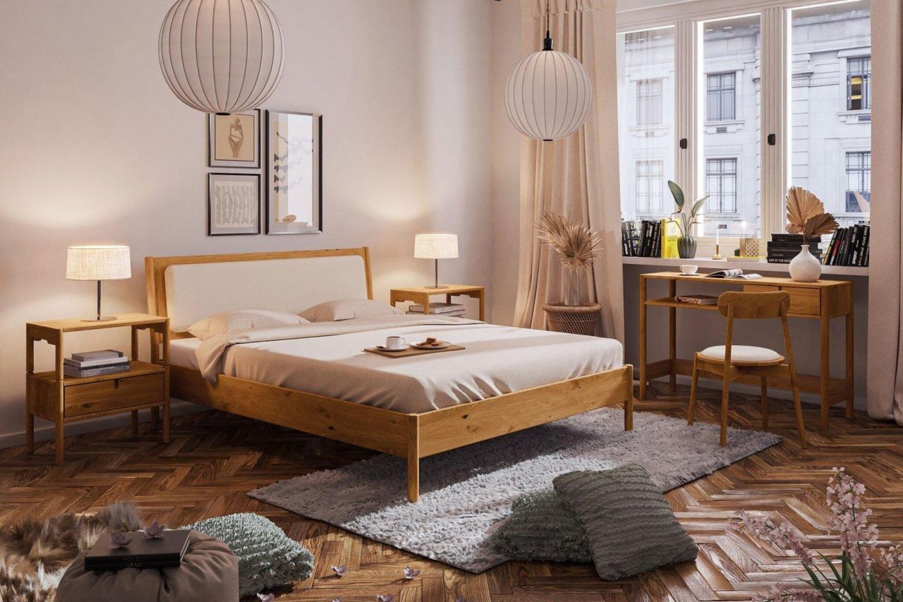 Massivholzbett Schlafzimmerbett SAGA Nr.3 Eiche massiv 120x200 cm