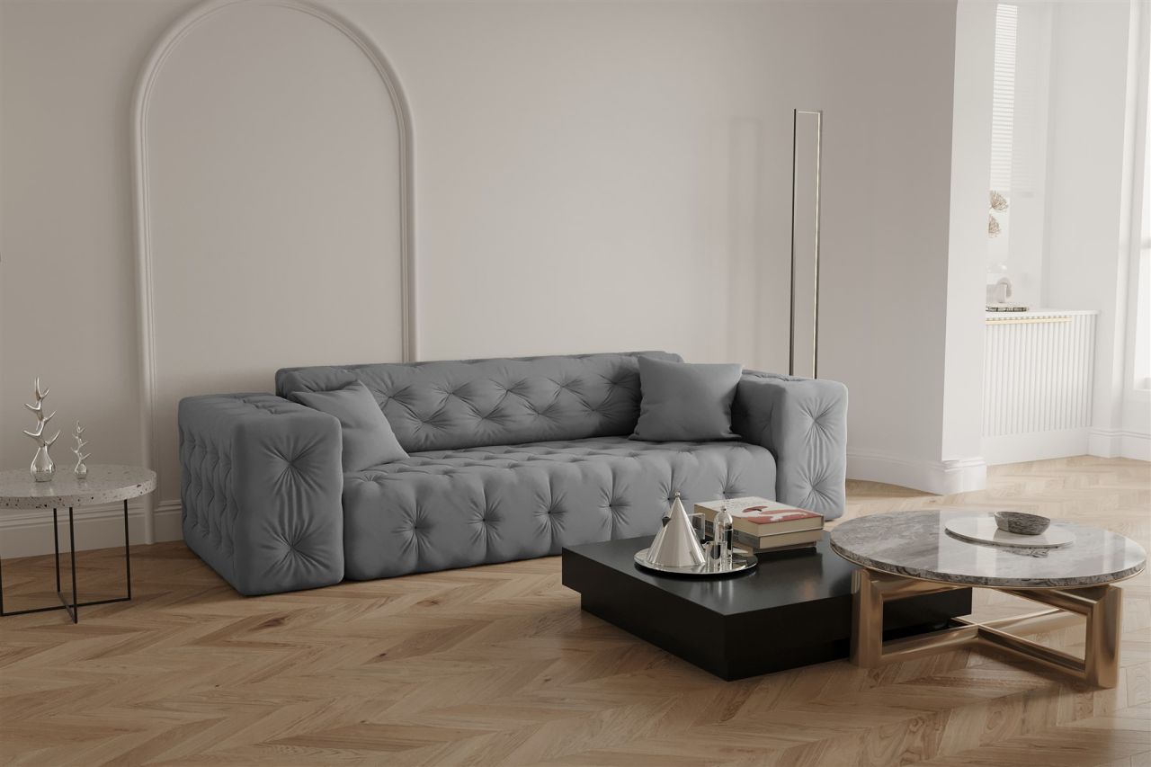 Sofa ersofa CHANTAL 3-Sitzer in Stoff Opera Velvet Grau