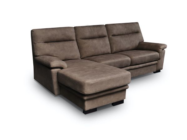 Ecksofa Sofa OPAL mit Schlaffunktion Braun Ottomane Links