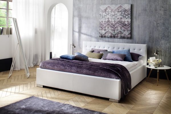 Polsterbett Bett Doppelbett Tagesbett - BONI - 200x200 cm Weiss