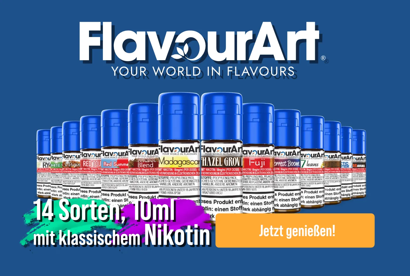 Jetzt neu im Liquid Shop: Flavourart fertig gemischte Liquids mit Nikotin bestellen