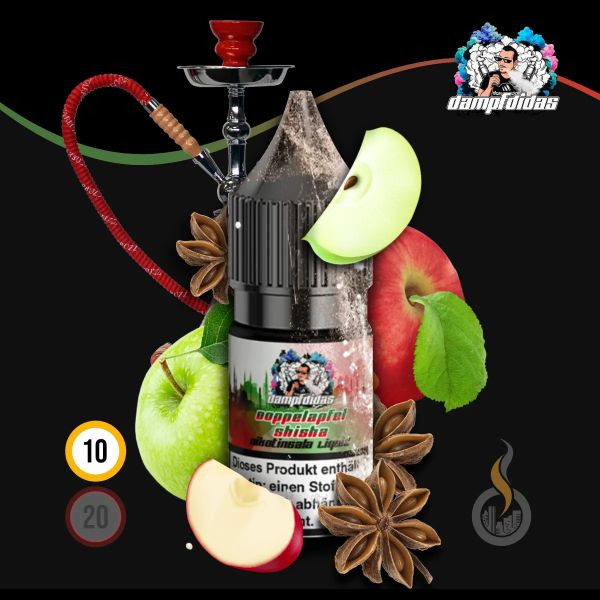 DAMPFDIDAS Doppelapfel Shisha Nikotinsalz Liquid - 10 ml