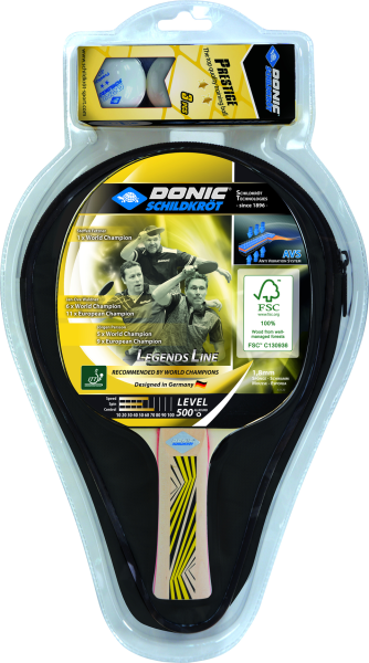 DONIC Tischtennis-Set LEGENDS 500 Geschenkset 1x Schläger 500 AVS