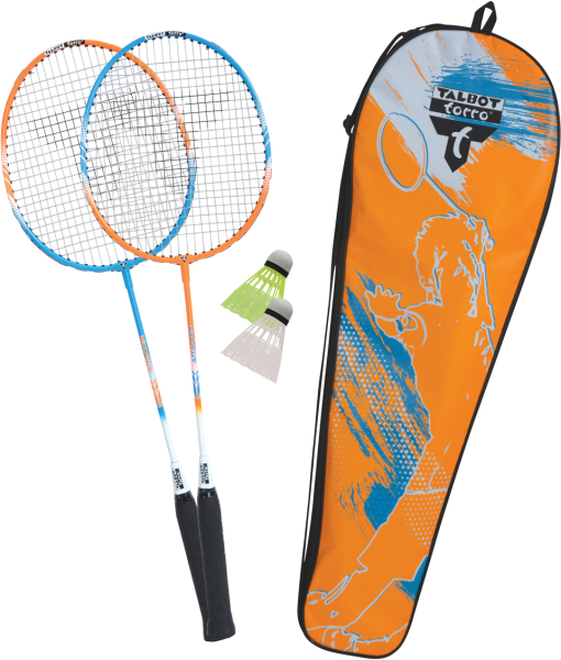 TALBOT/TORRO Badmintonset Talbot Torro Badminton-Set 2-Attacker, 2 Schläger, 2 Federbälle, in wertig