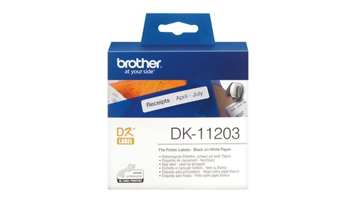 Brother Ordnerregister-Etiketten, (Papier) weiß, 17x87mm, 300St./Rolle