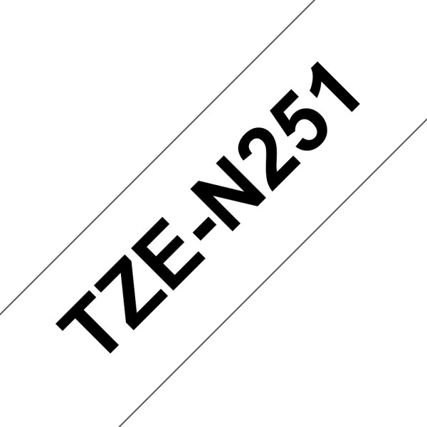 Brother P-touch Schriftband TZe-N251 24 mm, schwarz auf weiß (kompatibel u.a. mit Brother P-touch P7