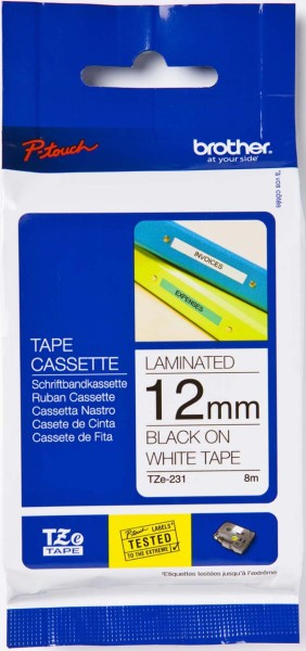 Brother Schriftbandkassette TZE-611 gelb/schwarz 6 mm