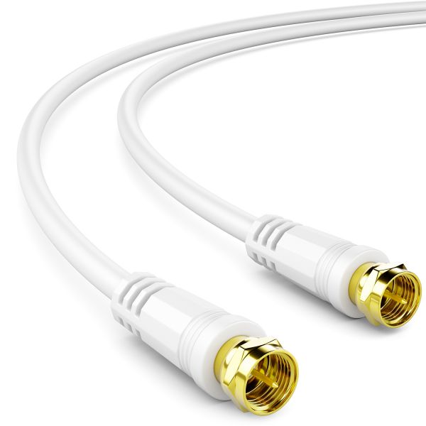 deleyCON 7,5m SAT TV Antennenkabel Koaxial Kabel HDTV 4-fach Schirmung Weiß