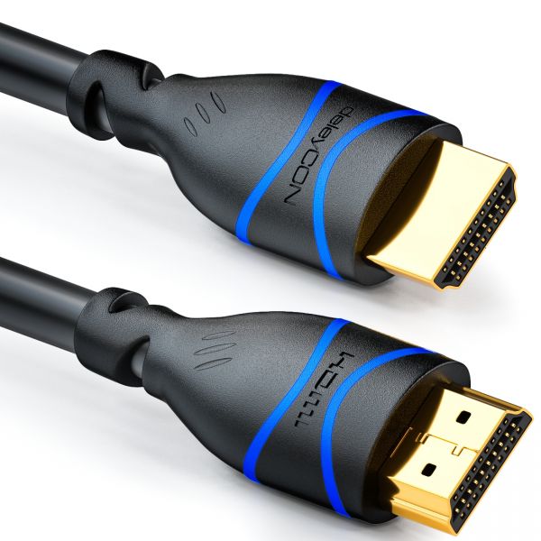 deleyCON 1,5m HDMI Kabel HDMI 2.0 kompatibel 4K UHD 2160p FULL HD 1080p Schwarz