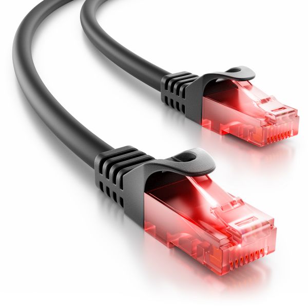 deleyCON 2m CAT6 Outdoor-Patchkabel (250MHz, UV-beständig) schwarz