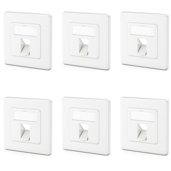 deleyCON 6x 1 Port Anschlussdose 45° Auslass für Keystones mit RJ45 Koaxial PS2