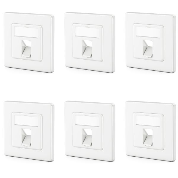 deleyCON 6x 1 Port Anschlussdose 45° Auslass für Keystones mit RJ45 Koaxial PS2