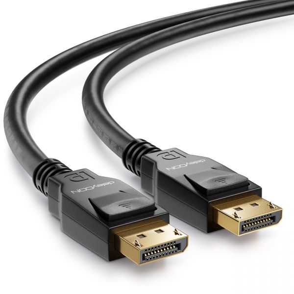 deleyCON 1,5m DisplayPort 8K Kabel 1.4 1080P 4K 8K UHD HBR3 HDR10 DSC bis 240hz