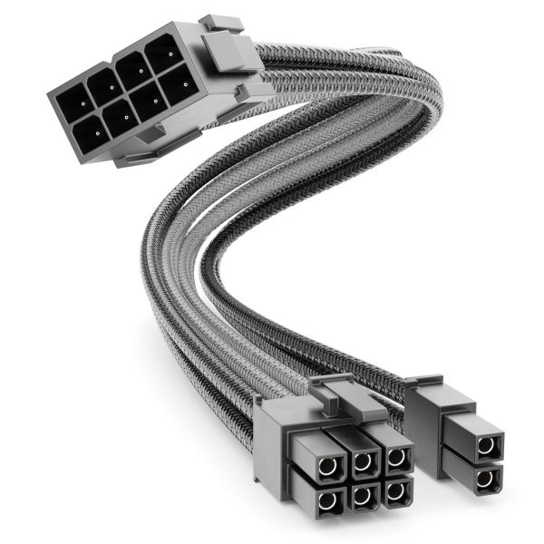 deleyCON 6+2 Pin PCI Express GPU Grafikkarte Strom Kabel Intern 30cm Grau