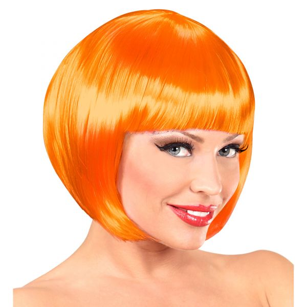 Orangefarbene Chanel Perücke in Polybag, - Widmann