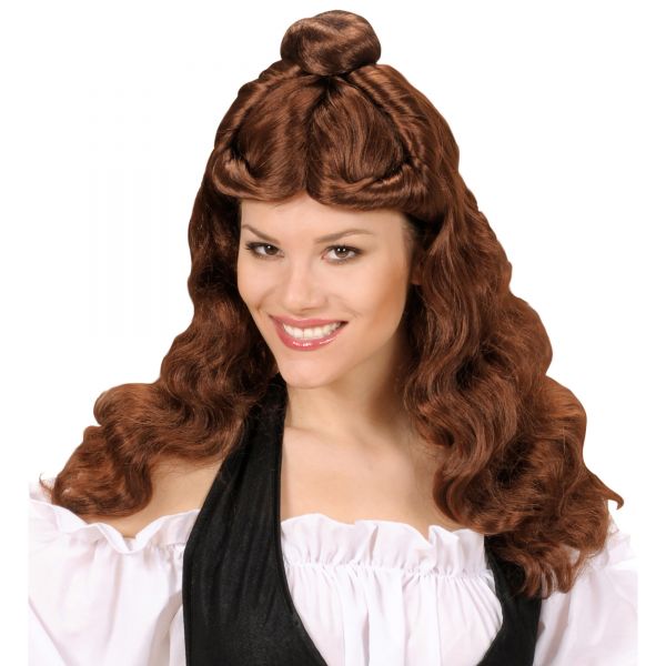 Perücke Westernschönheit Braun -In Box, - Widmann