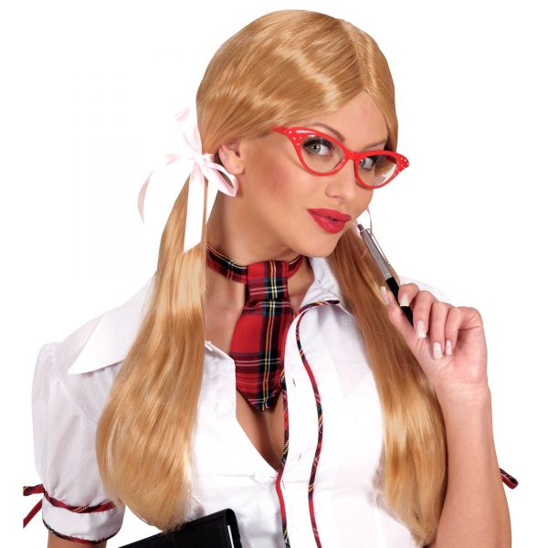 Perücke Schulmädchen Blond -, - Widmann