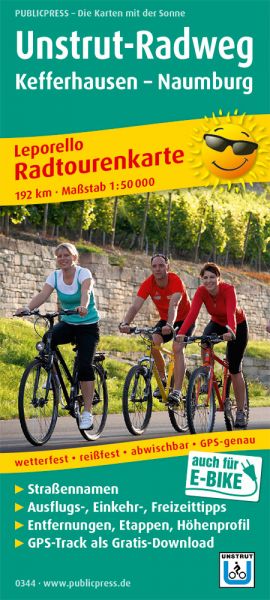 PublicPress Leporello Radwanderkarte Unstrut-Radweg: Kefferhauser, Naumburg. Ausflugsziele, Einkehr- - Freytag-Berndt u....