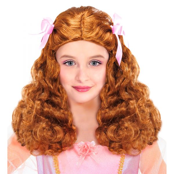 Perücke Graziöse Prinzessin mit Satinschleifen Braun - in Polybag, - Widmann