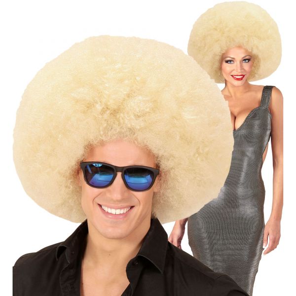 Top Quality Blonde Riesen Afro Perücke in Polybag, - Widmann
