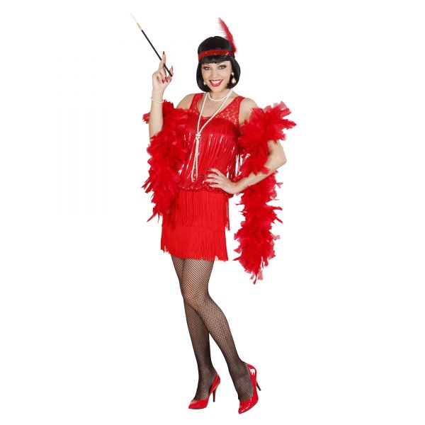 20Er Jahre Roaring Charleston (Kleid, Stirnband mit Feder), M - Widmann
