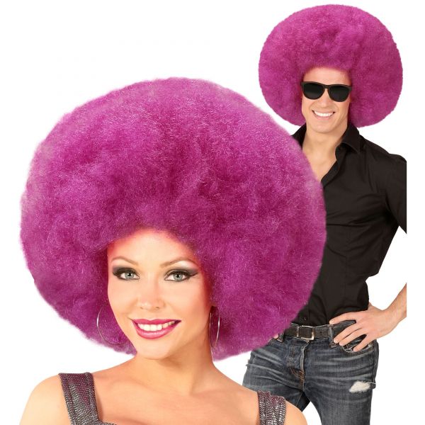 Top Quality Violette Riesen Afro Perücke in Polybag, - Widmann