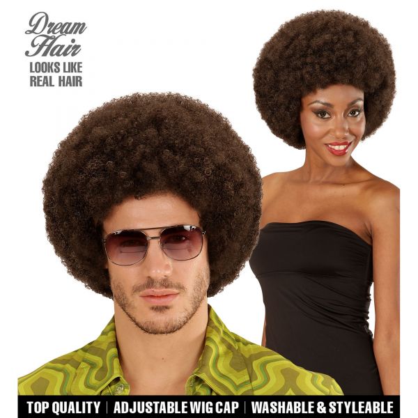 Afro Perücke in Dream Hair Qualität in Farbiger Box, - Widmann