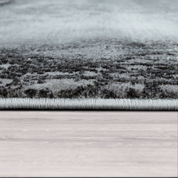 Short Pile Rug Marble Pattern Grey White Rug24