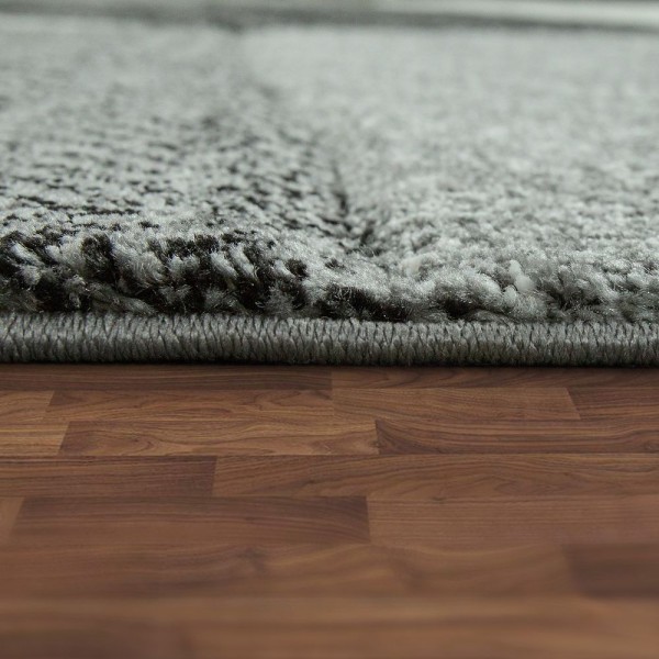 Short Pile Rug Knit Look Grey Rug24