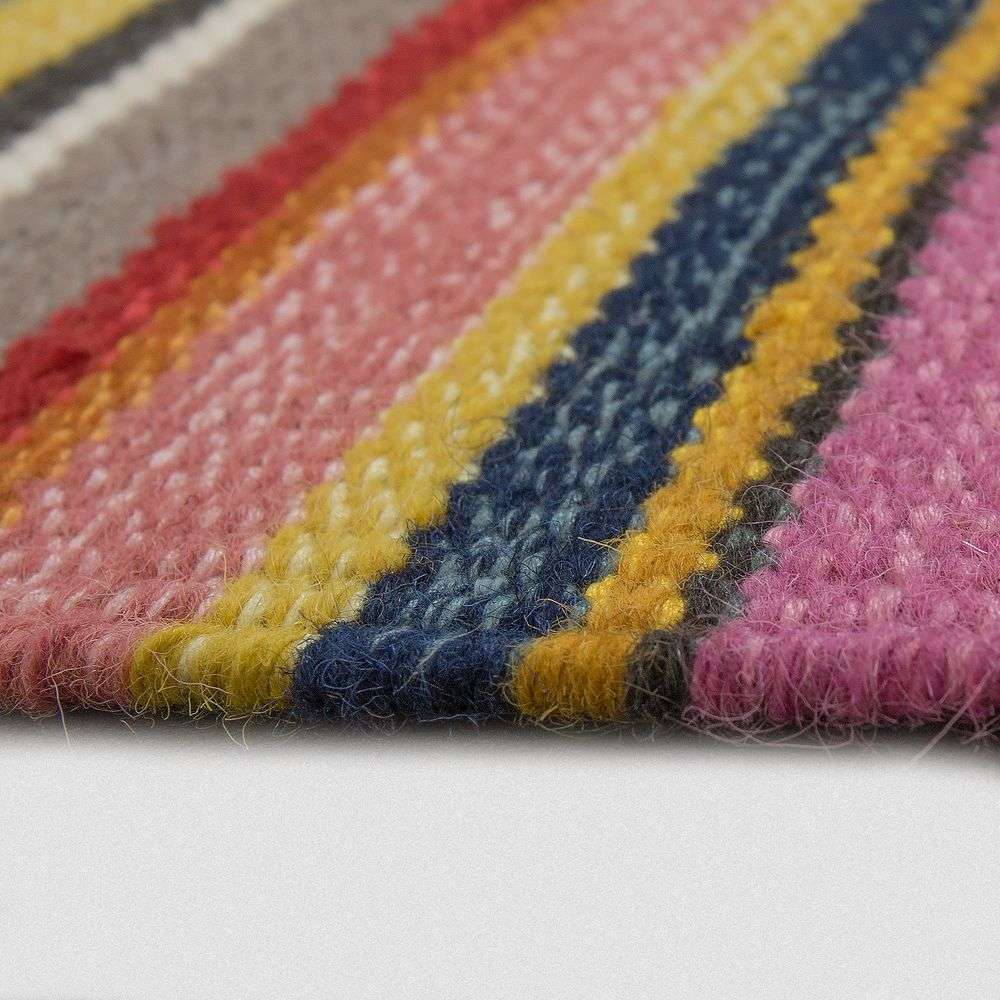 Striped Flat Woven Wool Rug Rug24