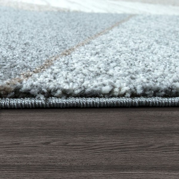 Modern Short Pile Rug Geometric Pattern Grey Rug24