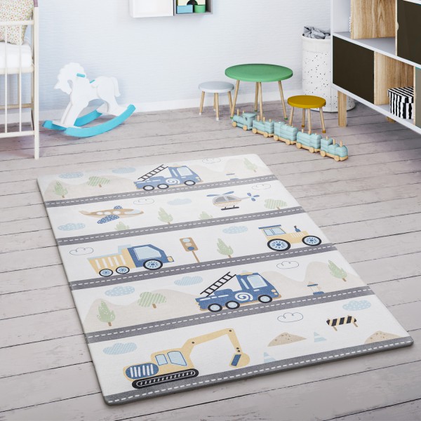 Tapis Enfant Tapis Chambre Rue Arbre Voiture Nuage