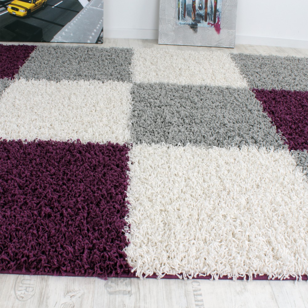 Shaggy Teppich Hochflor Langflor Gemustert in Grün Schwarz Weiss Shaggy Teppich Hochflor Langflor Gemustert in Grün Schwarz Weiss