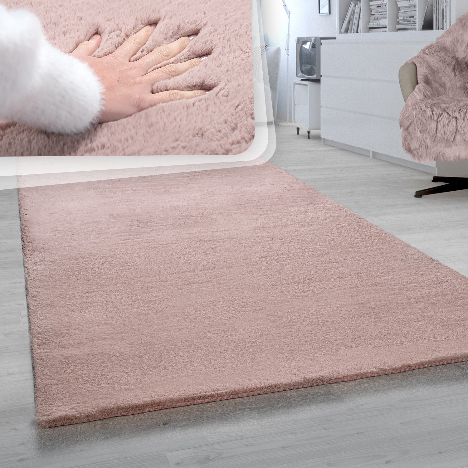Formen Unifarben Wohnzimmer Hochflor Teppich Kunst-Fell Design Versch In Rosa Formen Unifarben Wohnzimmer Hochflor Teppich Kunst-Fell Design Versch In Rosa