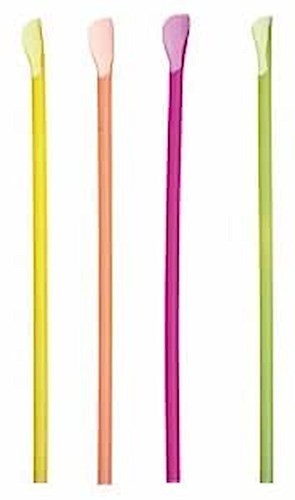 Trinkhalmlöffel 100 Stück - Trinkhalm mit Löffel aus Kunststoff bunt gemischt