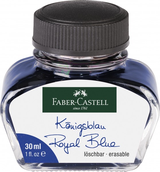 Tintenglas Königsblau löschbar 30 ml