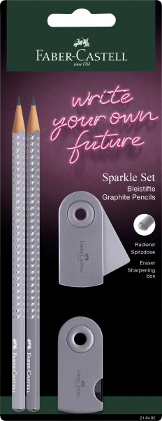 Faber-Castell 218482 - Schreibset Sparkle coconut/gray, 1 Stück