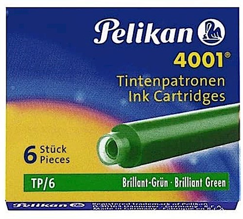 Pelikan 301200 Tintenpatronen 4001 TP/6, Packung mit 6 Patronen, dunkelgrün