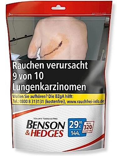 Benson &amp; Hedges Volumentabak Volume Red Zip Bag-3XL (Beutel á 144 gr.)