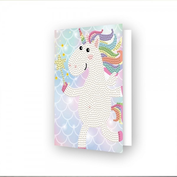Diamond Dotz Diamond Art Greeting Card Kit 5""X7""-Unicorn Wish