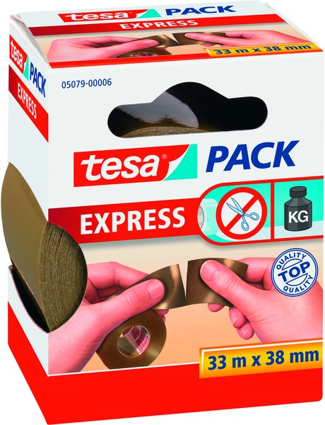 tesapack braun PVC 38mm:33m von der Hand einreißbar