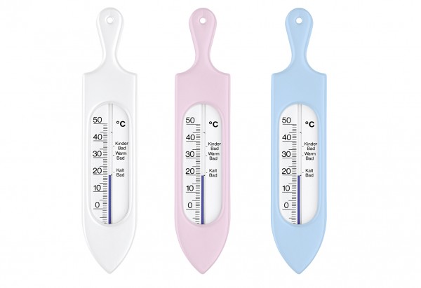 Badethermometer m. Griff sort.