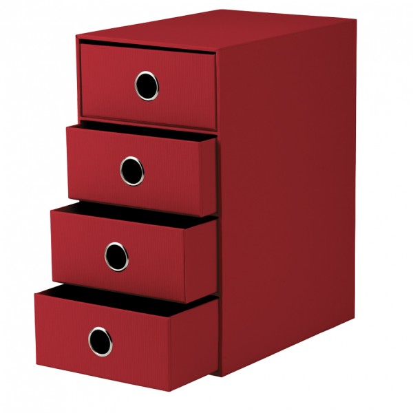 Rössler Papier S.O.H.O. Rot - 4er Schubladenbox