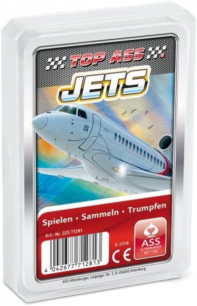 ASS Altenburger 22571281 - TOP ASS Jets, Kartenspiel - Trumpf und Quartett, Jets 71281