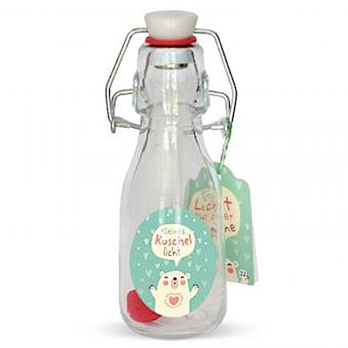 Gruss und Co Licht aus der Flasche Kuschellicht Geschenkartikel, Glas, Mehrfarbig, 5.5 x 5.5 x 14.5
